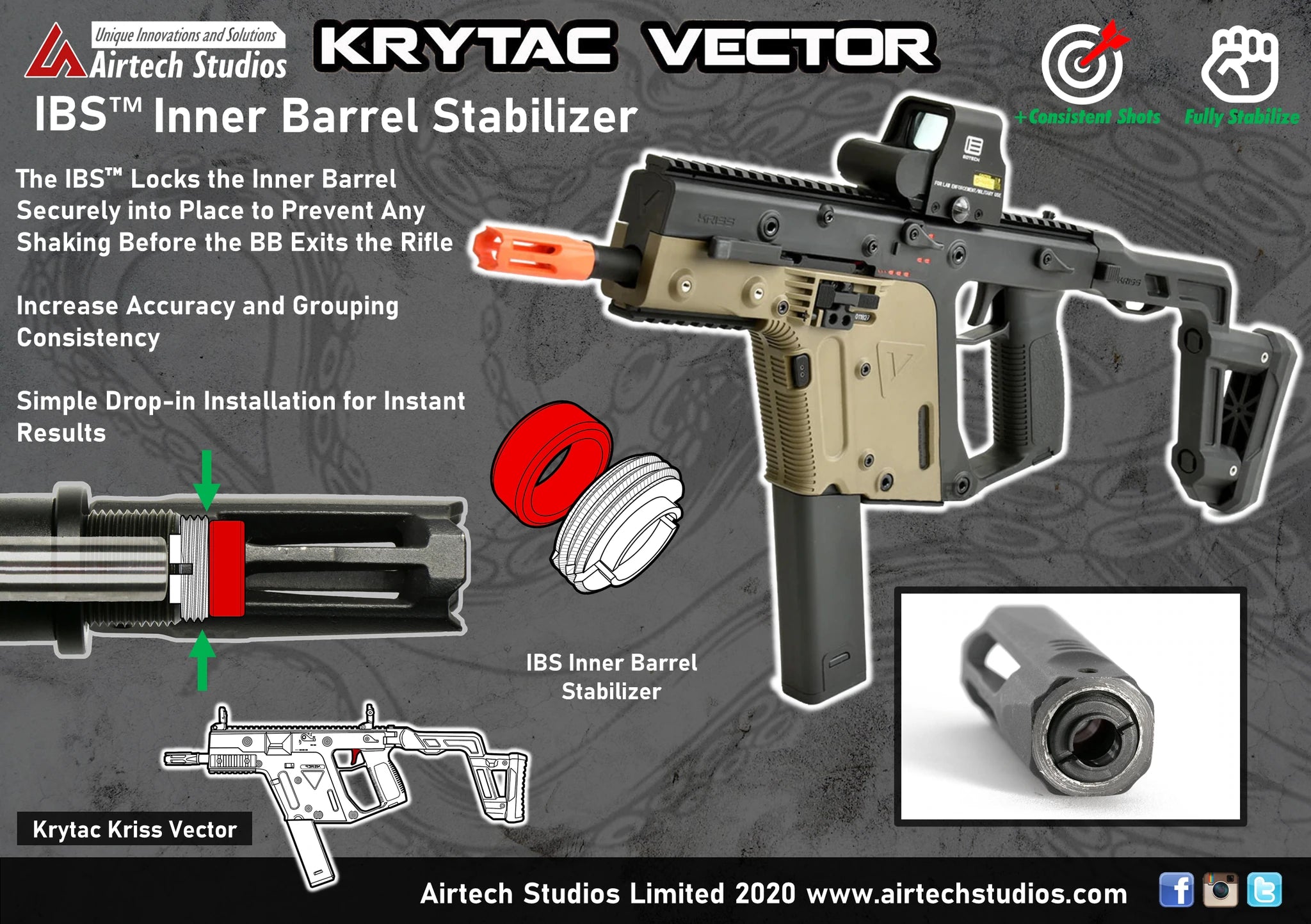 Airtech Studios -  Krytac Kriss Vector IBS inderløb Løbsstabilisator 1