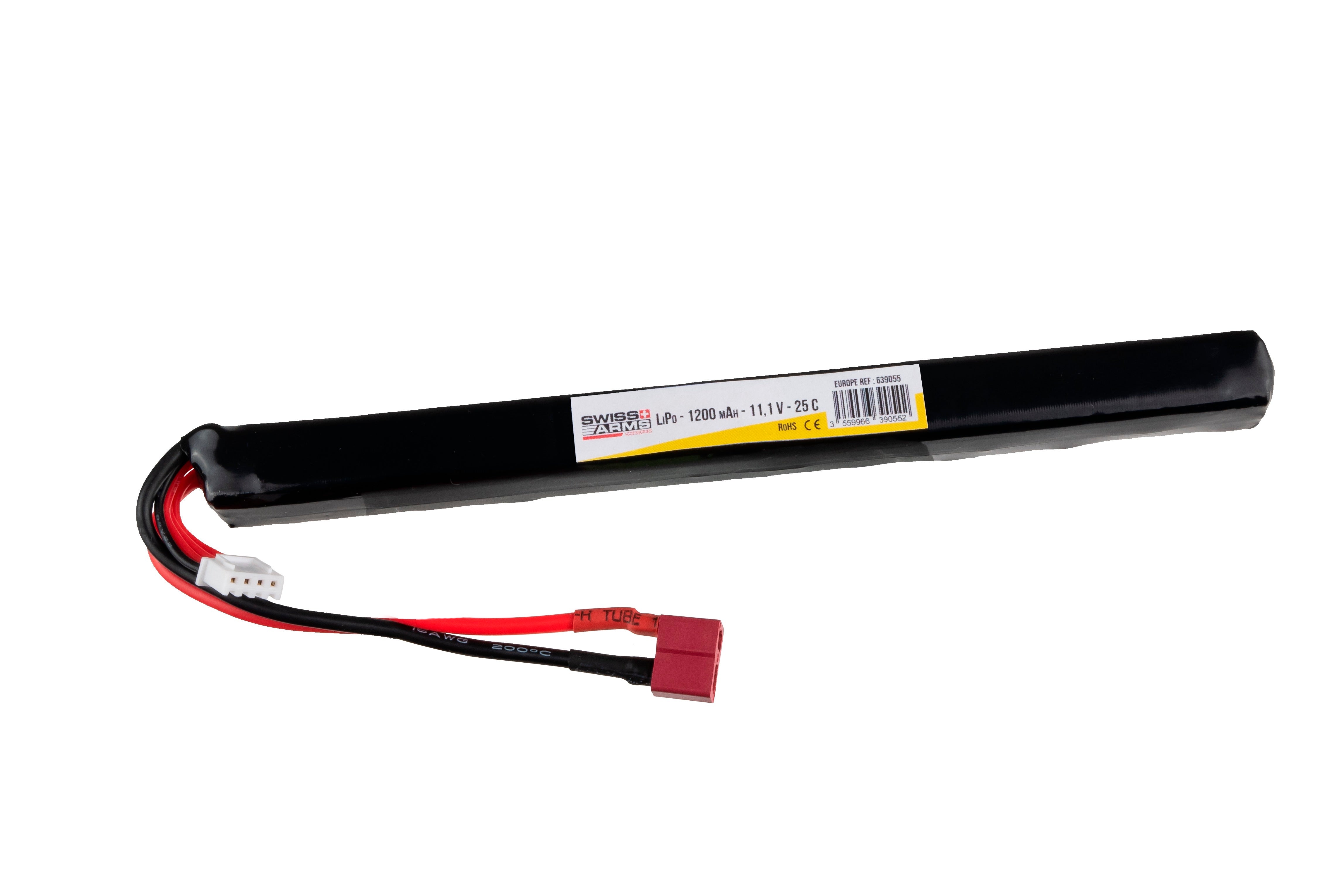 Li-Po 11,1V 1200mAh, 25C, stang, Dean, Batteri 1