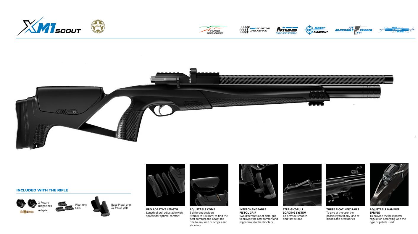Stoeger - XM1 Scout Combo Carbon PCP Luftgevær 4,5mm (Cal.177) 2