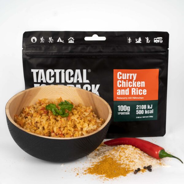 Tactical Foodpack Karry kylling og ris (500 Kcal) 1