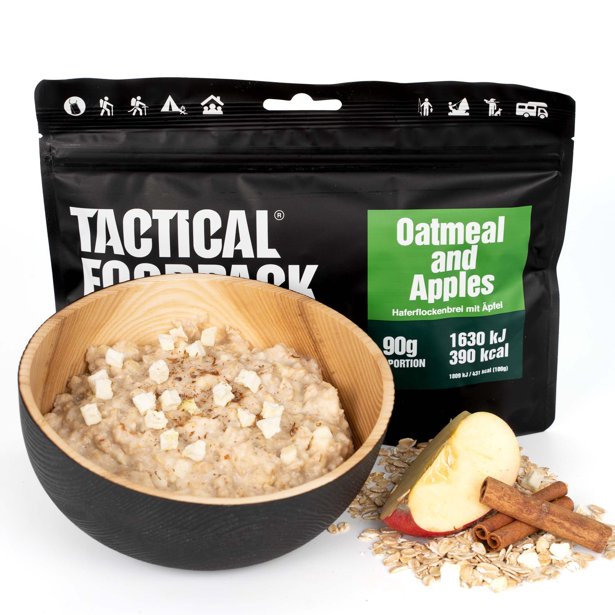 Tactical Foodpack Havregryn og æbler (390 Kcal) 1