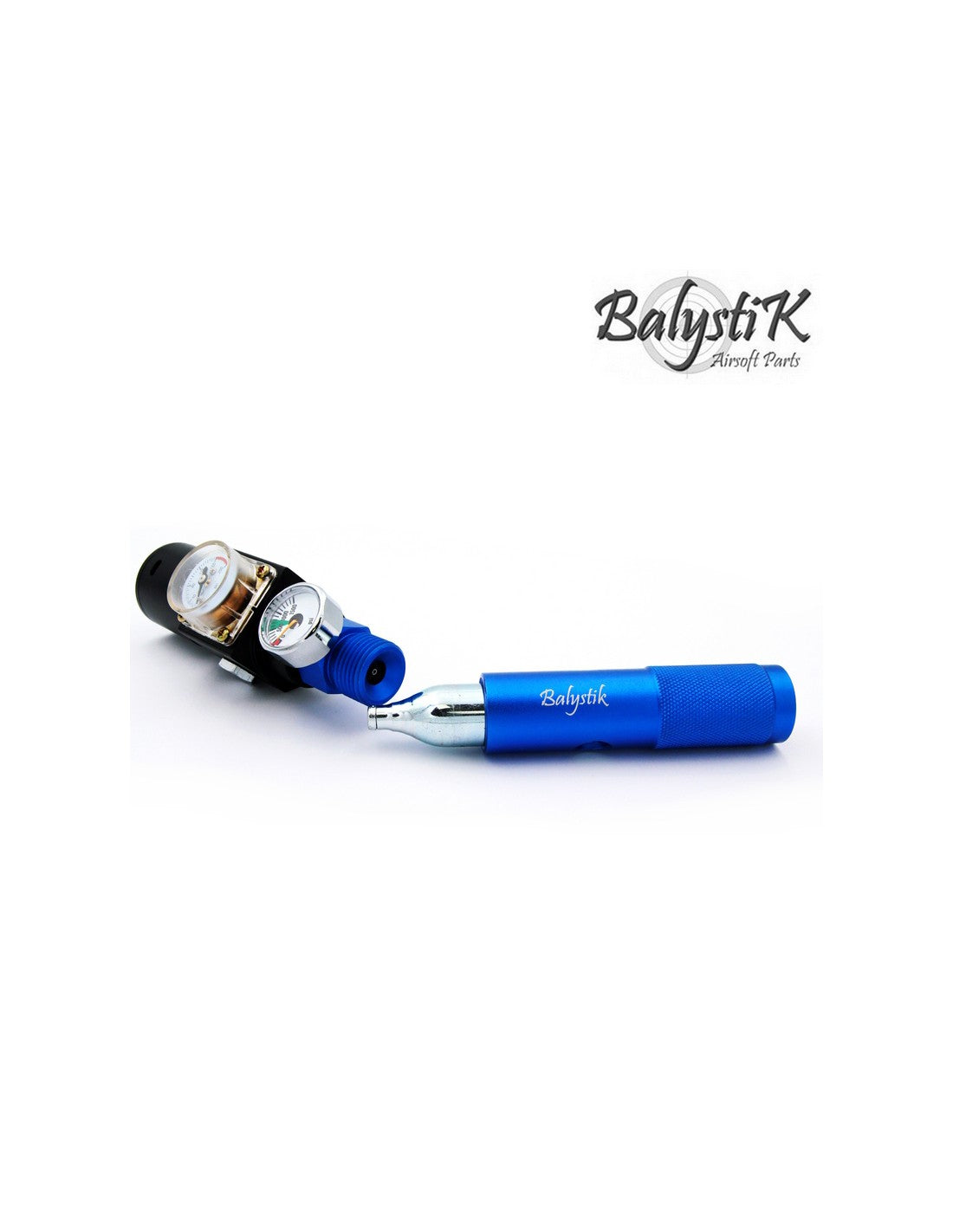 Balystik 12g CO2-adapter til HPA-regulator med trykmåler