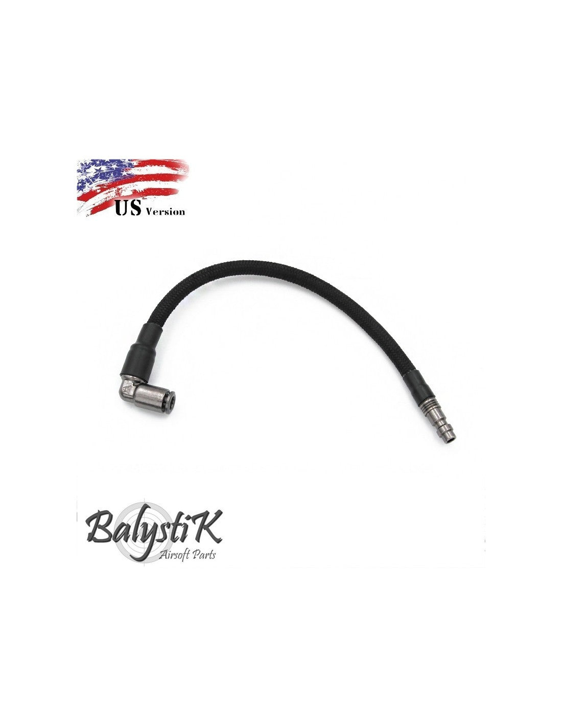 Balystik - Flettet slange til HPA / Sort (US-kobling)