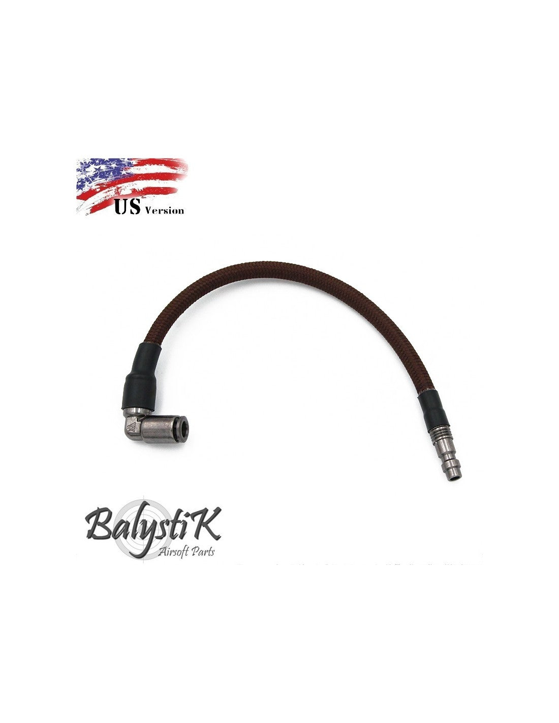 Balystik - Flettet slange til HPA / Deep coffee (US-kobling)