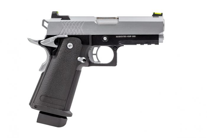 Raven - Hi-Capa 3.8 Pro Sølv/Sort, GBB - Gas. 3